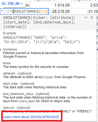 Google finance get price/rate command