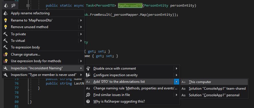 Resharper-add-to-the-abbreviations-list