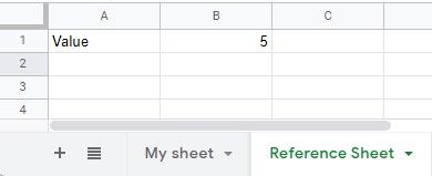 Google sheet - Reference cell from another sheet in the same file part1